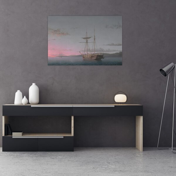 Slika - Fitz Henry Lane, Lumber Schooners at Evening on Penobscot Bay, reprodukcije (90x60 cm)