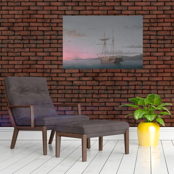 Slika - Fitz Henry Lane, Lumber Schooners at Evening on Penobscot Bay, reprodukcije (90x60 cm)