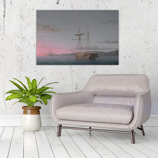 Slika - Fitz Henry Lane, Lumber Schooners at Evening on Penobscot Bay, reprodukcije (90x60 cm)