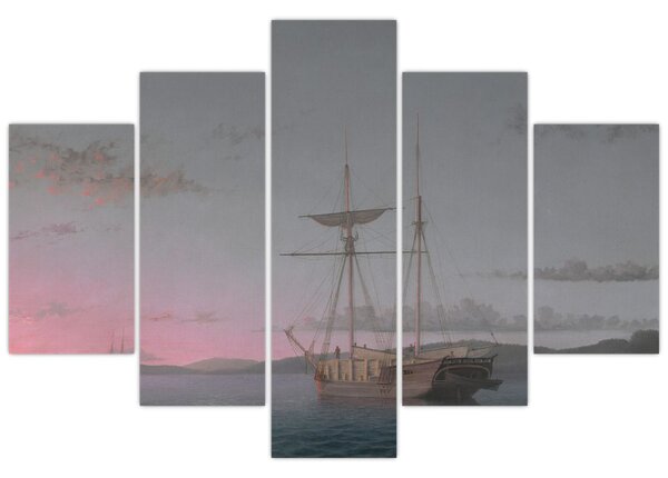 Slika - Fitz Henry Lane, Lumber Schooners at Evening on Penobscot Bay, reprodukcije (150x105 cm)