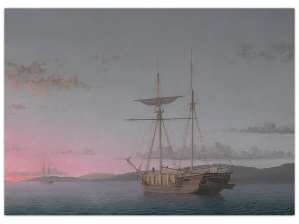 Slika - Fitz Henry Lane, Lumber Schooners at Evening on Penobscot Bay, reprodukcije (70x50 cm)