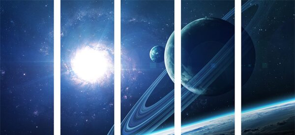 5-dijelna slika planeta u svemiru