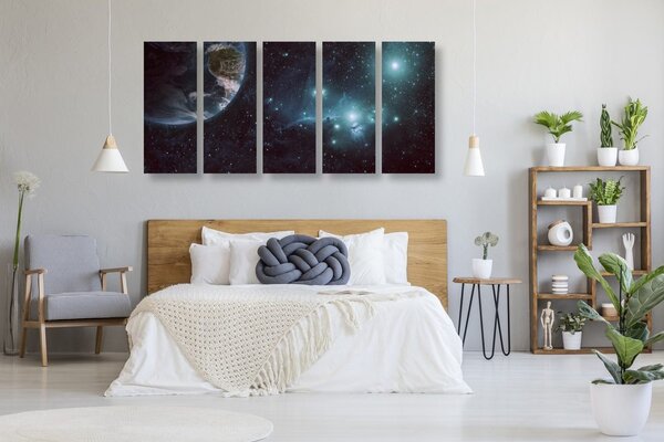 5-dijelna slika planeta u svemiru