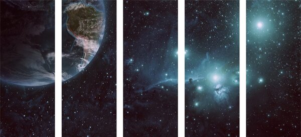5-dijelna slika planeta u svemiru