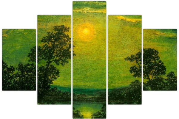 Slika - Imitator of Ralph Albert Blakelock, Moonlight, reprodukcije (150x105 cm)