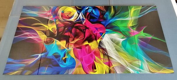 5-dijelna slika apstraktni šareni kaos