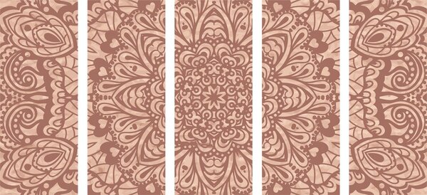 5-dijelna slika cvjetna Mandala