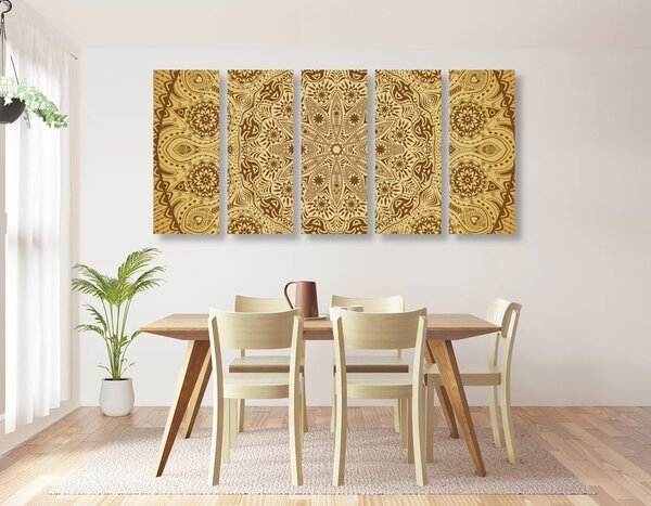 5-dijelna slika ukrasna Mandala s čipkom