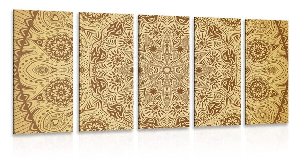 5-dijelna slika ukrasna Mandala s čipkom