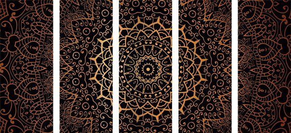 5-dijelna slika vintage Mandala u indijskom stilu