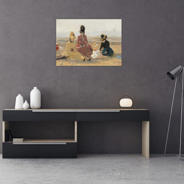 Slika - Eugène Boudin, On the Beach, Trouville, reprodukcije (70x50 cm)