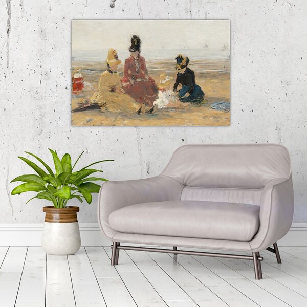 Slika - Eugène Boudin, On the Beach, Trouville, reprodukcije (90x60 cm)