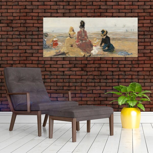 Slika - Eugène Boudin, On the Beach, Trouville, reprodukcije (120x50 cm)