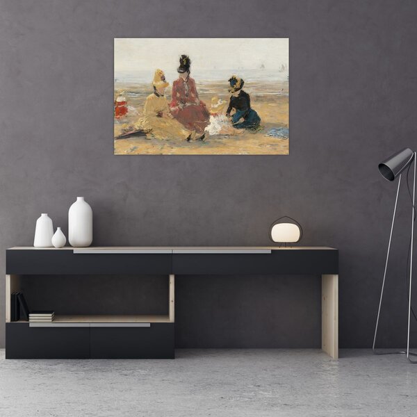 Slika - Eugène Boudin, On the Beach, Trouville, reprodukcije (90x60 cm)