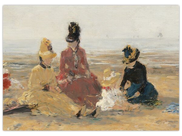 Slika - Eugène Boudin, On the Beach, Trouville, reprodukcije (70x50 cm)