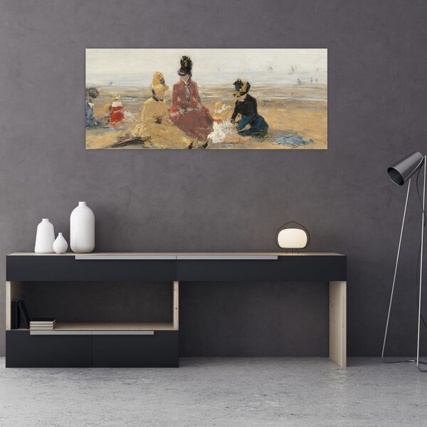 Slika - Eugène Boudin, On the Beach, Trouville, reprodukcije (120x50 cm)
