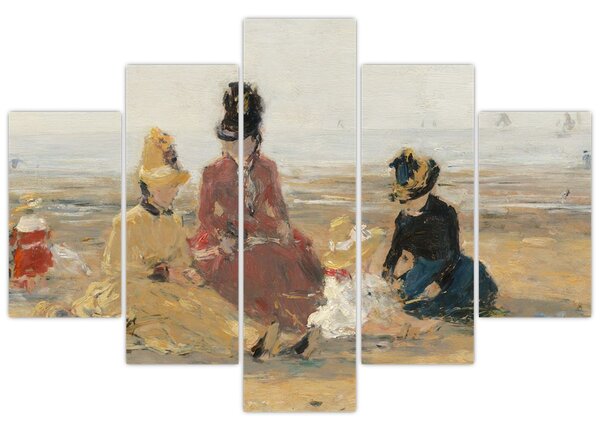 Slika - Eugène Boudin, On the Beach, Trouville, reprodukcije (150x105 cm)