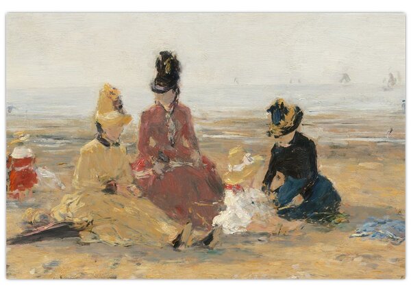 Slika - Eugène Boudin, On the Beach, Trouville, reprodukcije (90x60 cm)