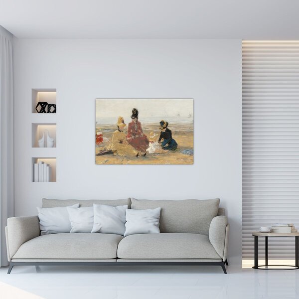 Slika - Eugène Boudin, On the Beach, Trouville, reprodukcije (90x60 cm)