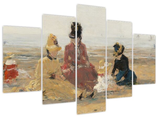 Slika - Eugène Boudin, On the Beach, Trouville, reprodukcije (150x105 cm)