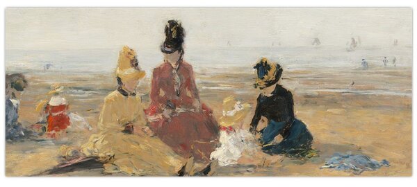Slika - Eugène Boudin, On the Beach, Trouville, reprodukcije (120x50 cm)