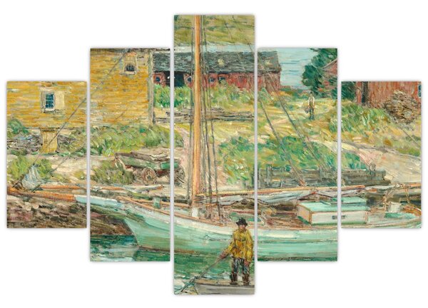 Slika - Childe Hassam, Oyster Sloop, Cos Cob, reprodukcije (150x105 cm)