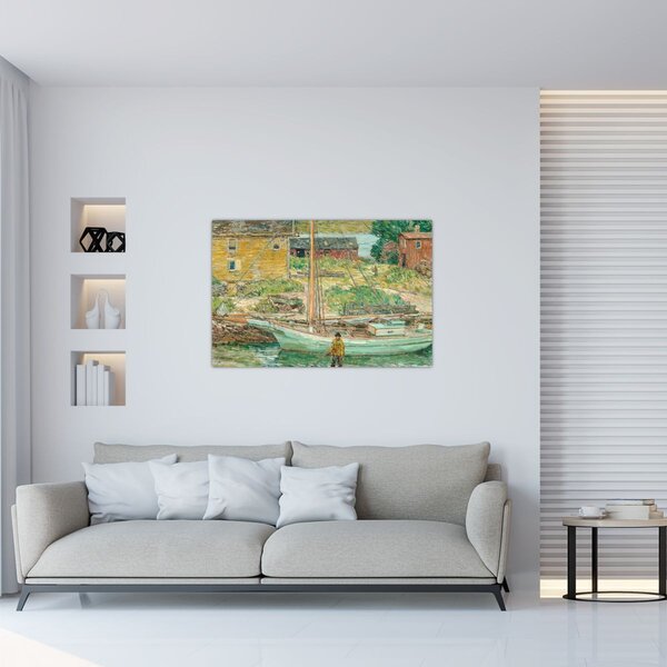 Slika - Childe Hassam, Oyster Sloop, Cos Cob, reprodukcije (90x60 cm)