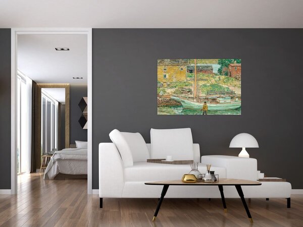 Slika - Childe Hassam, Oyster Sloop, Cos Cob, reprodukcije (90x60 cm)