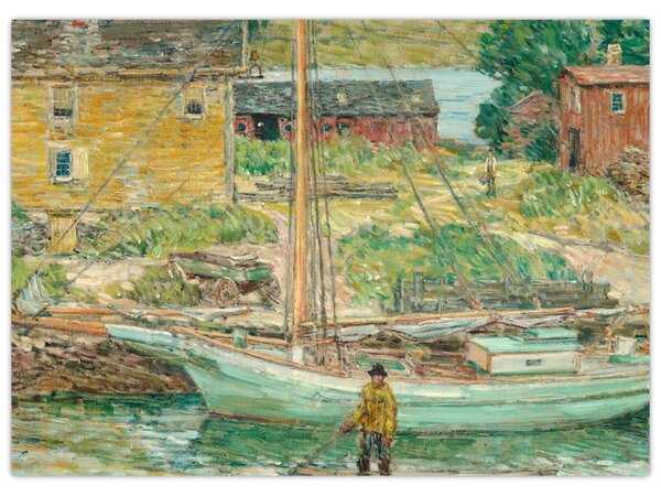 Slika - Childe Hassam, Oyster Sloop, Cos Cob, reprodukcije (70x50 cm)