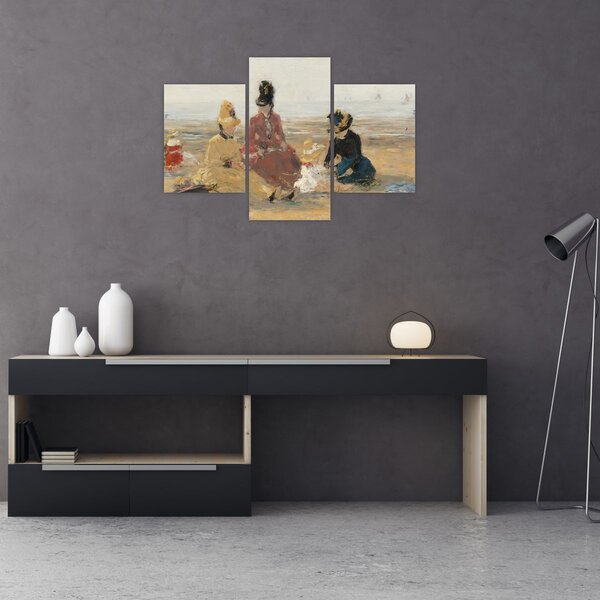 Slika - Eugène Boudin, On the Beach, Trouville, reprodukcije (90x60 cm)