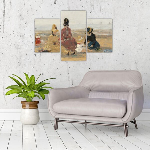 Slika - Eugène Boudin, On the Beach, Trouville, reprodukcije (90x60 cm)