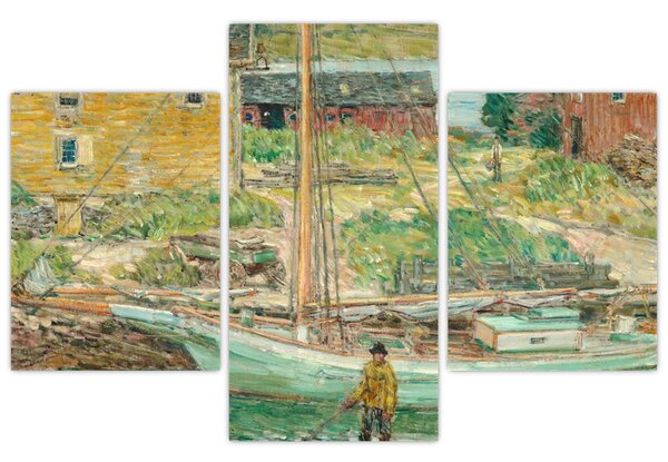 Slika - Childe Hassam, Oyster Sloop, Cos Cob, reprodukcije (90x60 cm)
