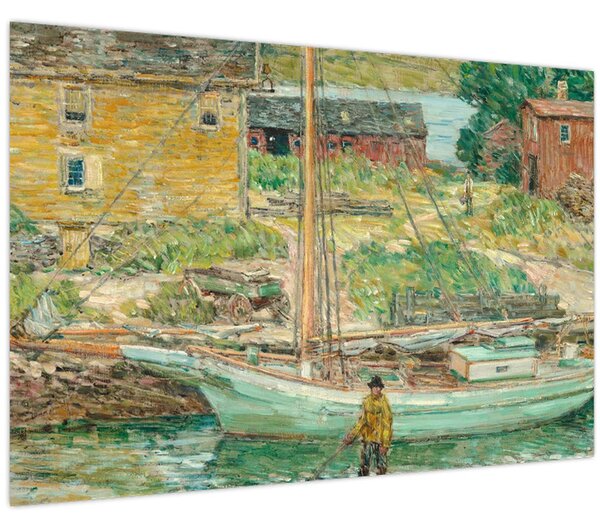 Slika - Childe Hassam, Oyster Sloop, Cos Cob, reprodukcije (90x60 cm)