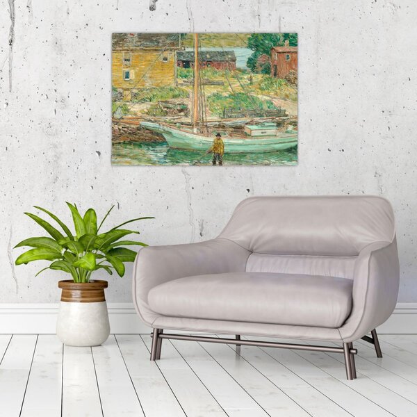Slika - Childe Hassam, Oyster Sloop, Cos Cob, reprodukcije (70x50 cm)