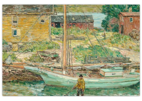 Slika - Childe Hassam, Oyster Sloop, Cos Cob, reprodukcije (90x60 cm)