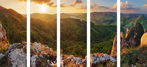 5-dijelna slika stijene Vršatké bradlá u Slovačkoj