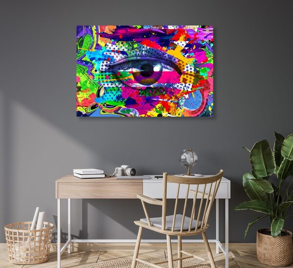 Slika ljudsko oko u pop-art stilu