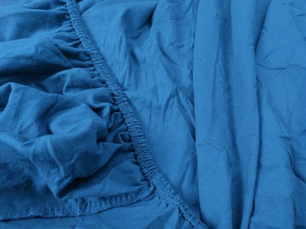 Jersey plahta plava 90 x 200 cm