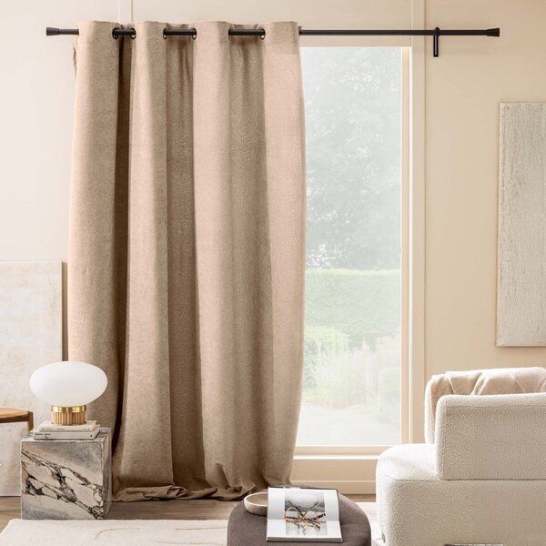 Svjetlo smeđa zavjesa od boucle tkanine 140x260 cm Winona – douceur d'intérieur