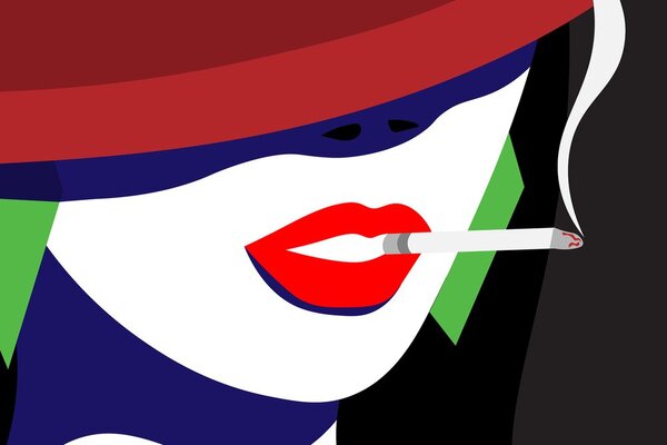 Slika žena u šeširu u pop-art stilu