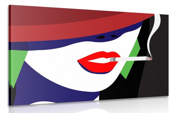 Slika žena u šeširu u pop-art stilu