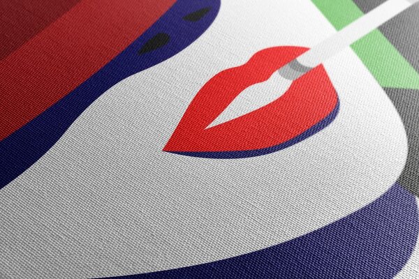Slika žena u šeširu u pop-art stilu