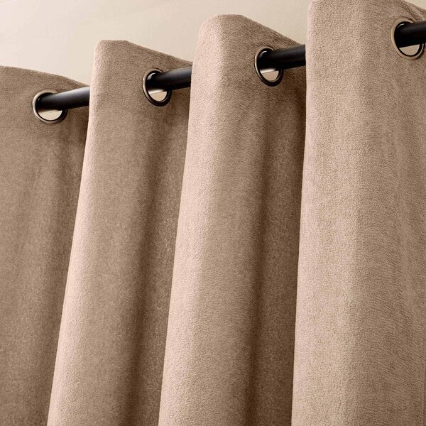 Svjetlo smeđa zavjesa od boucle tkanine 140x260 cm Winona – douceur d'intérieur