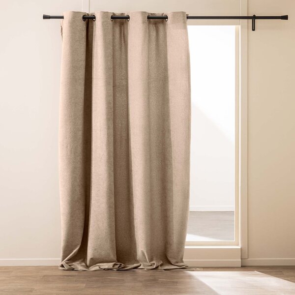 Svjetlo smeđa zavjesa od boucle tkanine 140x260 cm Winona – douceur d'intérieur
