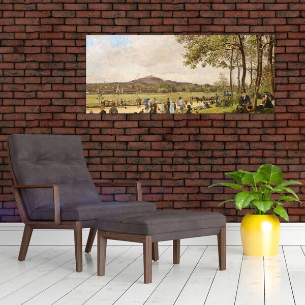 Slika - French 19th Century, Race Course at Longchamps, reprodukcije (120x50 cm)