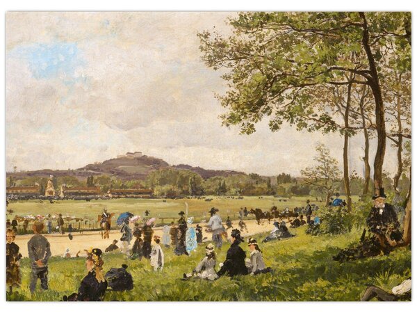 Slika - French 19th Century, Race Course at Longchamps, reprodukcije (70x50 cm)
