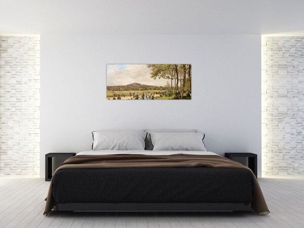 Slika - French 19th Century, Race Course at Longchamps, reprodukcije (120x50 cm)