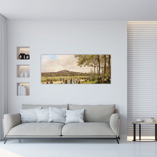 Slika - French 19th Century, Race Course at Longchamps, reprodukcije (120x50 cm)