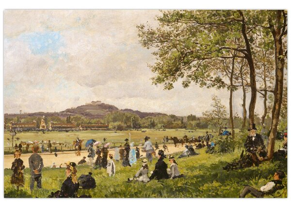 Slika - French 19th Century, Race Course at Longchamps, reprodukcije (90x60 cm)