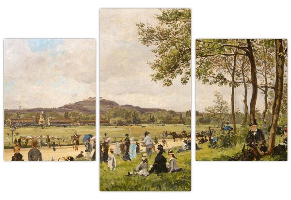 Slika - French 19th Century, Race Course at Longchamps, reprodukcije (90x60 cm)
